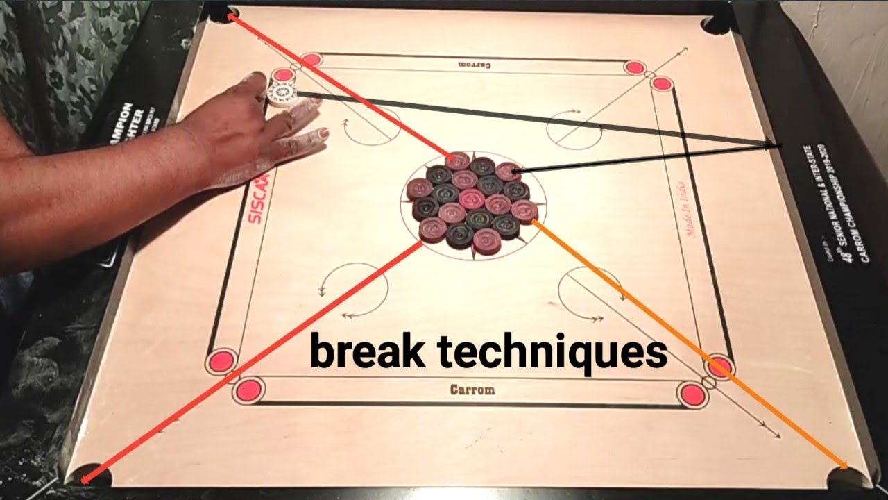 Carrom touch break tutorial | carrom board break trick|carrom break techniques | vidharbh carrom