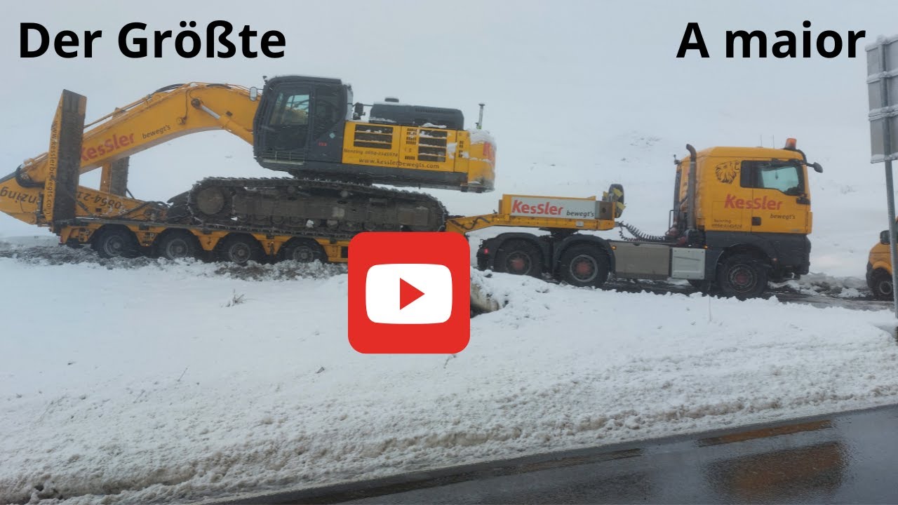 Durch den Schnee zum Ziel: Transport des größten Baggers