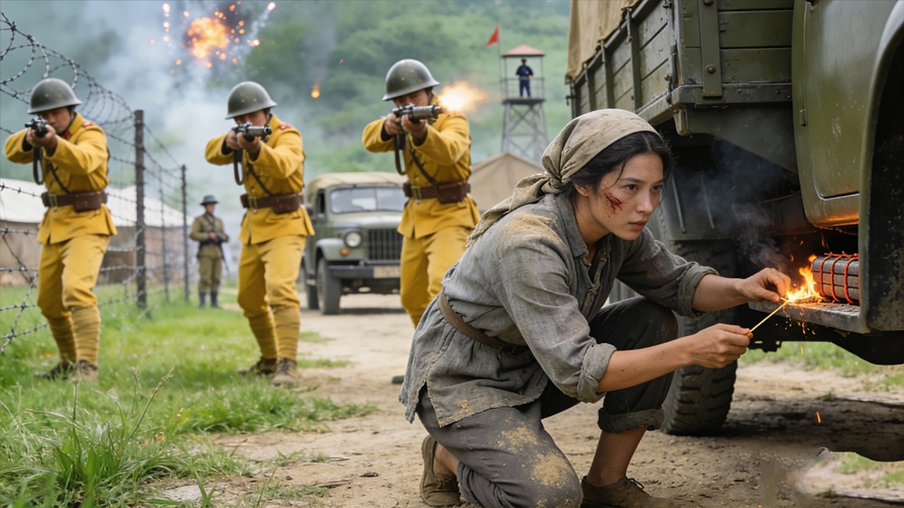 【 Kung Fu Movie】美女兵王假扮修車工人混入日軍指揮部，瞬间炸毁敌人火药库！#李連傑 #太极拳 #动作片 #kungfu #電影 #中国功夫 #甄子丹 #李连杰 #中國電視劇 #太极门