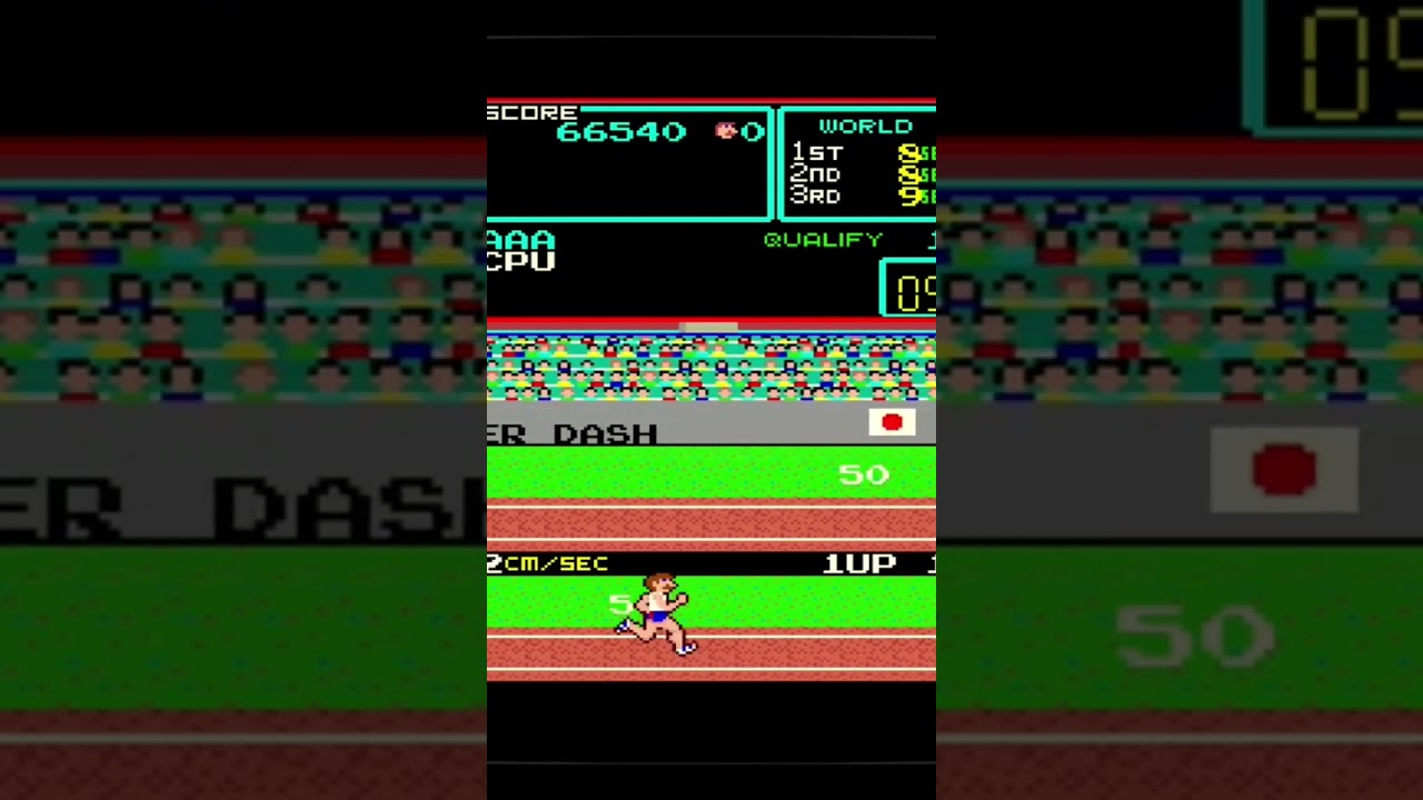 World Record 100 meter Dash Track and Field. #retrogaming #gaming #games #arcade