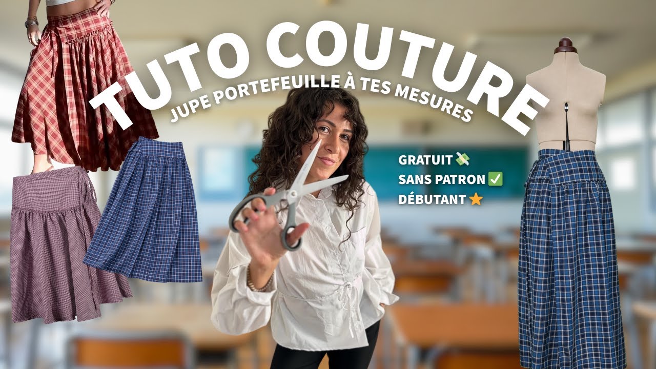 Coudre une jupe longue portefeuille à tes mesures (sans patron)