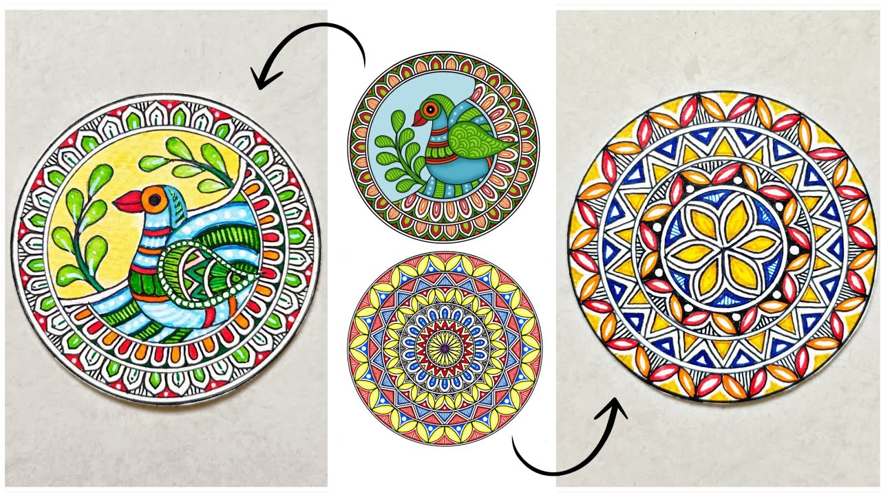 HOW TO DRAW EASY MADHUBANI Art | Easy Madhubani Peacock Drawing and Painting | #madhubaniart