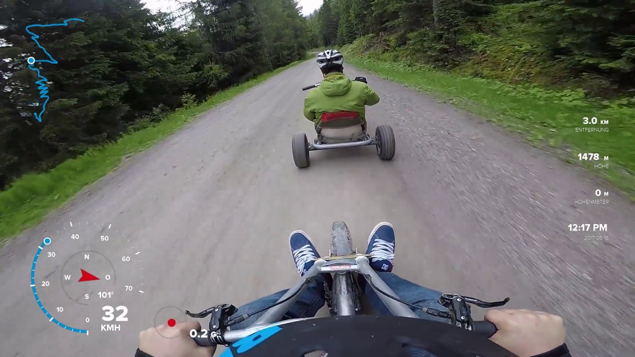 Mountain Gokart Juni 17 komplette Abfahrt - freie Bahn