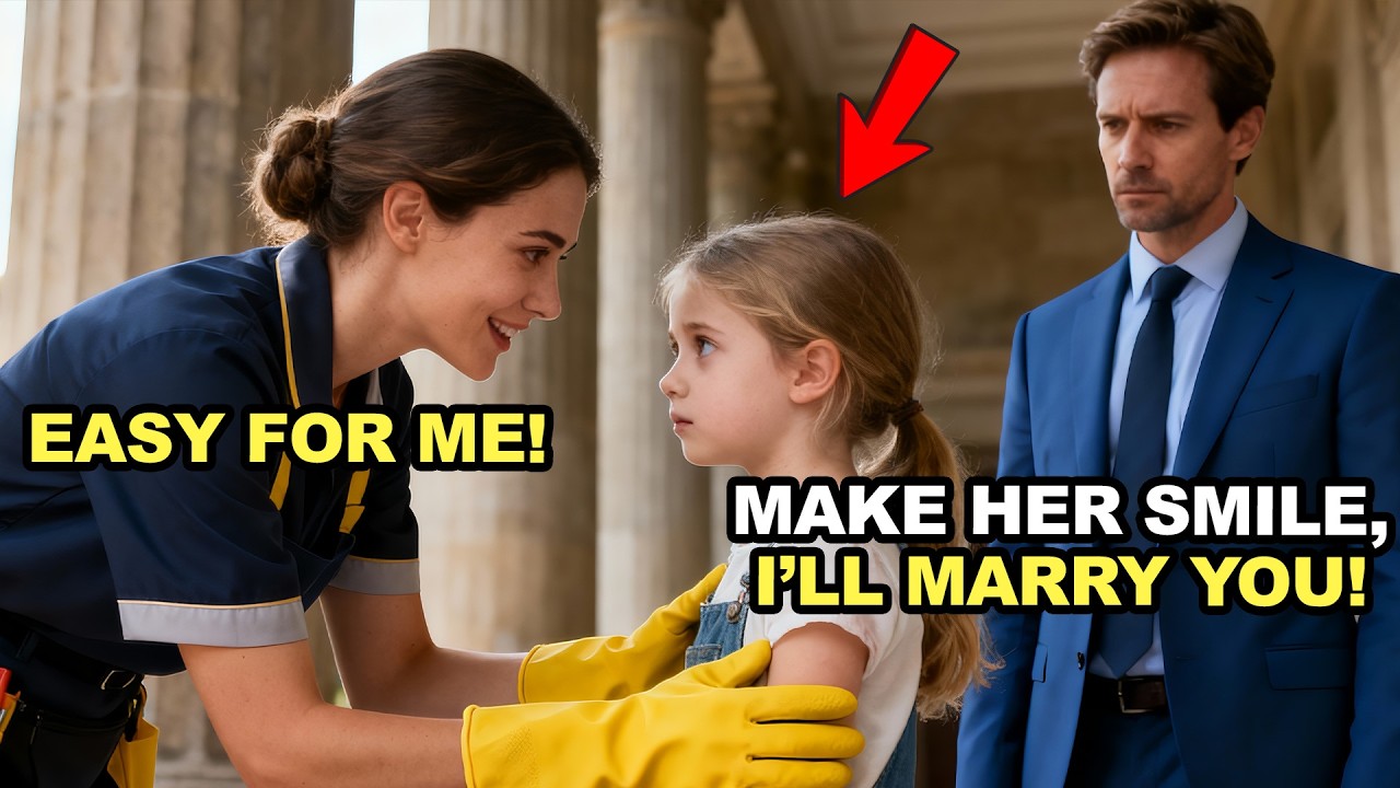 MILLIONAIRE PROMISES MARRIAGE TO WHO MAKES HIS DAUGHTER SMILE — A CLEANING LADY STUNS HIM