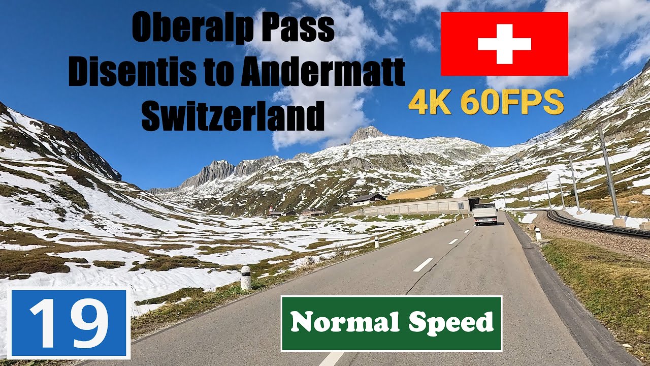 4K Switzerland: Oberalp Pass.  Disentis to Andermatt