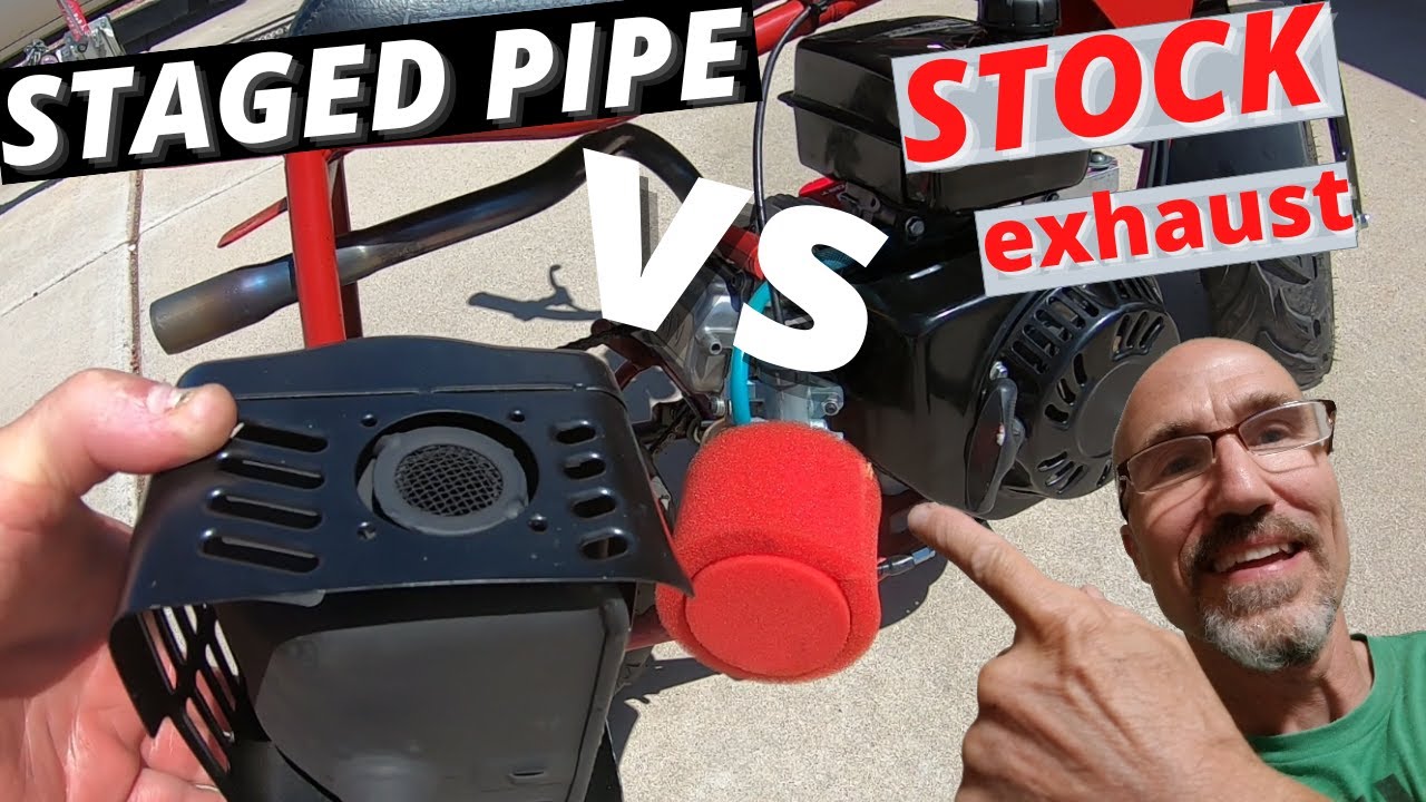 Staged header pipe versus stock exhaust on a Hemi Predator 212