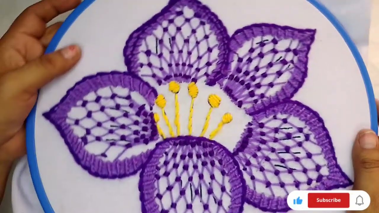 Bonita puntada fantasia para bordar flores grandes 