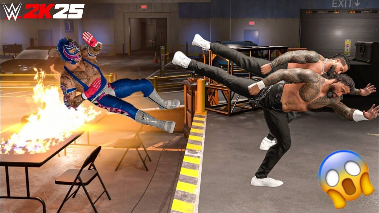 WWE 2K25 - Джей Усо и Джимми Усо разгромили Рея Мистерио на Backstage Brawl | Геймплей