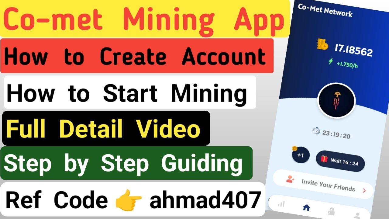 Comet Network Mining Application! How to create account on comet network! Meher Point