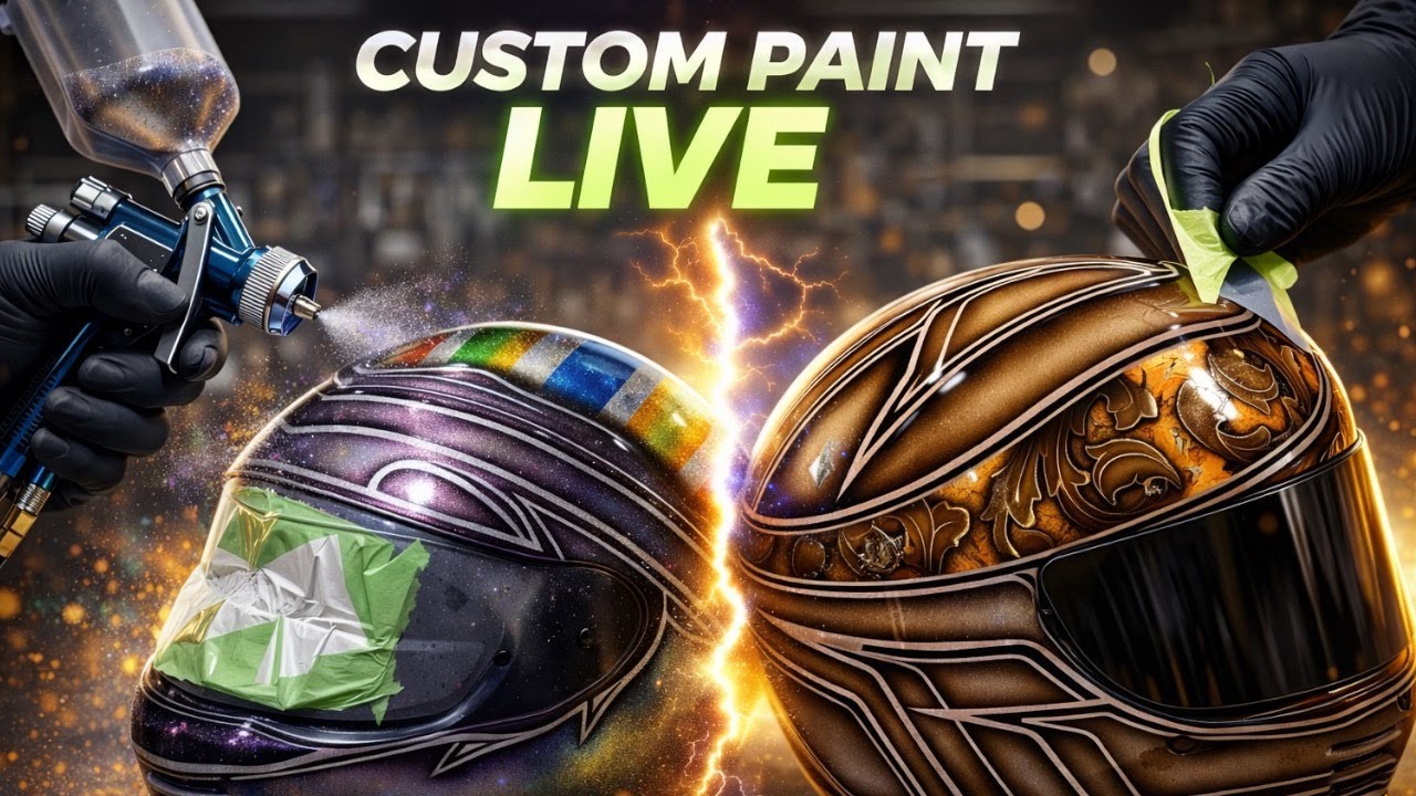 LIVE: Custom Painting Helmets with Gold Leaf & Airbrush Techniques