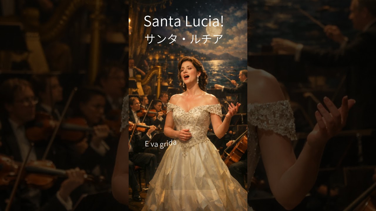 Santa Lucia　サンタ・ルチア　AIイタリア語生成　#SantaLucia#サンタルチア#イタリア民謡#クラシック歌曲#オーケストラ#女性ボーカル#イタリア語#和訳付き#歌詞動画