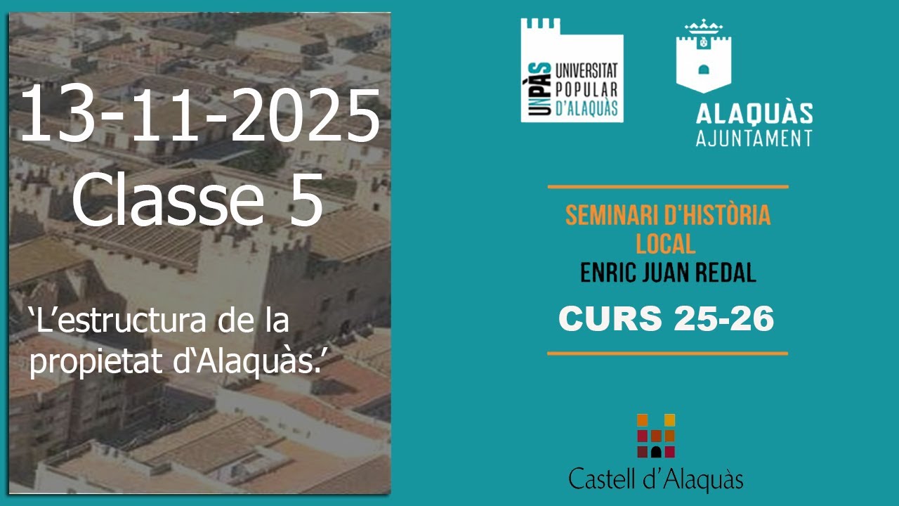 CURS 25-26 SEMINARI HISTORIA LOCAL CLASSE 5-'L'estructura de la propietat d'Alaquàs.'