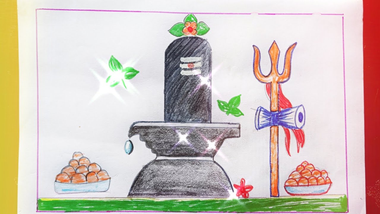 Shivling drawing easy ! How to draw shivling step by step ! 