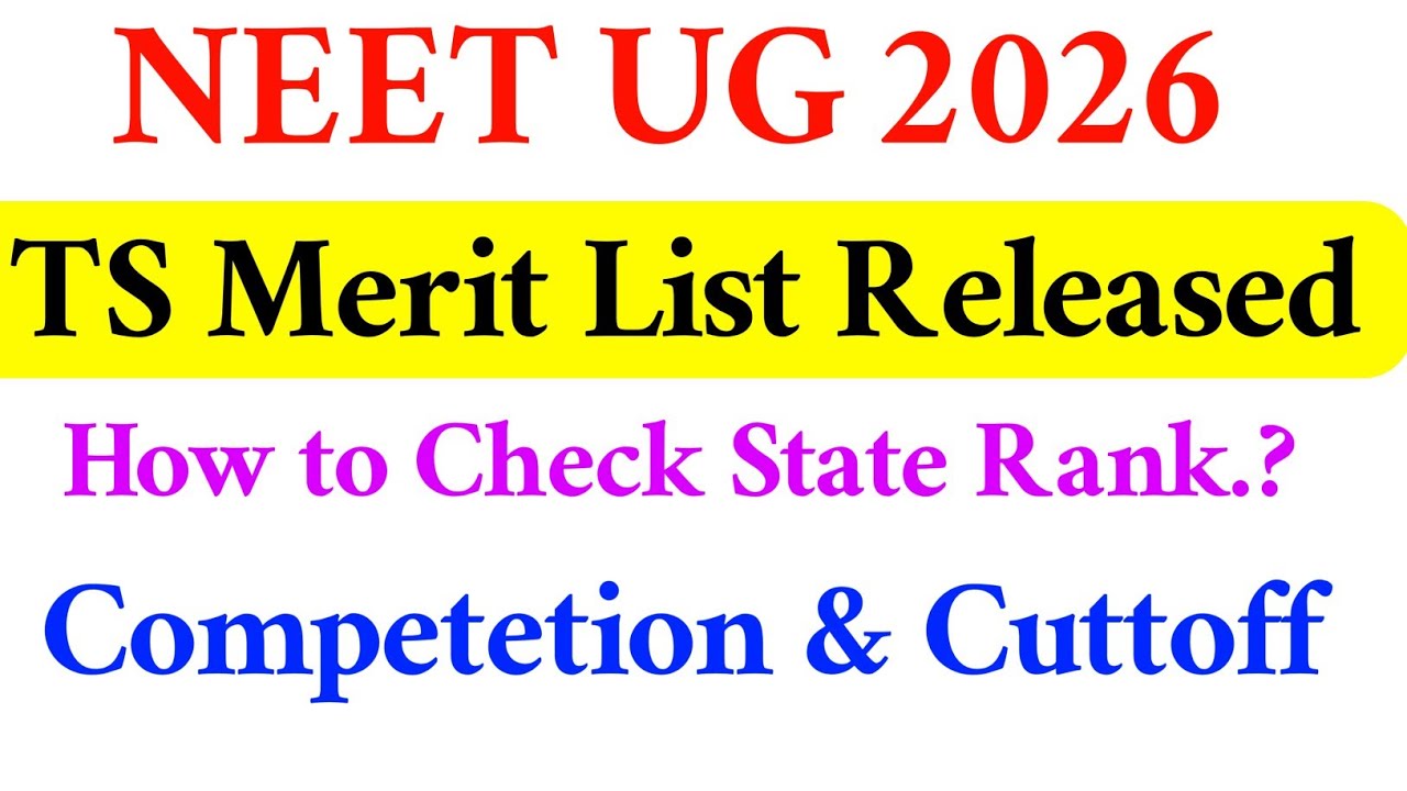 NEET UG 2026 | TS MERIT LIST RELEASED | Vision Update 