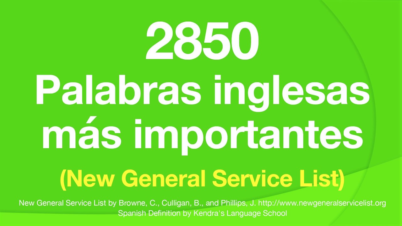 2850 Palabras inglesas m&aacute;s importantes (New General Service List)  NGSL