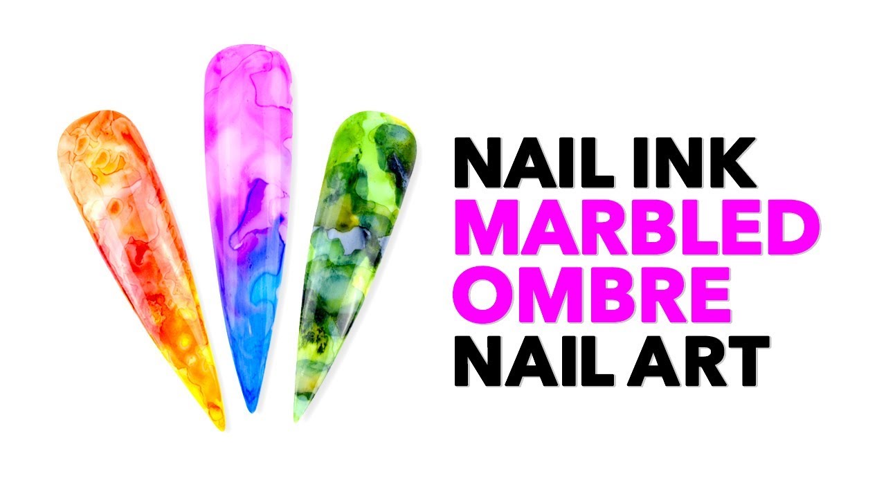 Stunning Marbled Ombre Nails with Nail Ink! Super Easy!