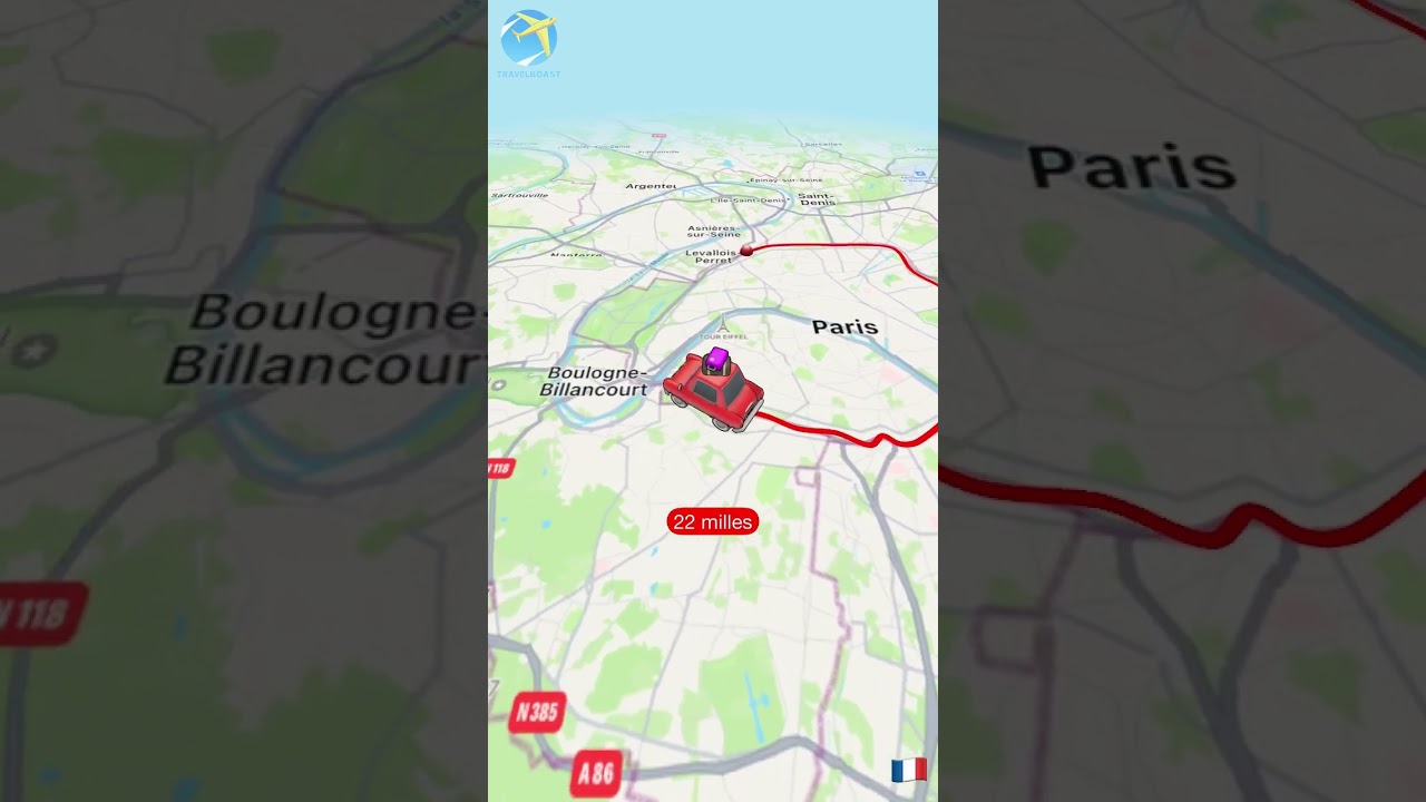 Map of Paris, Ile-de-France, France. #shorts