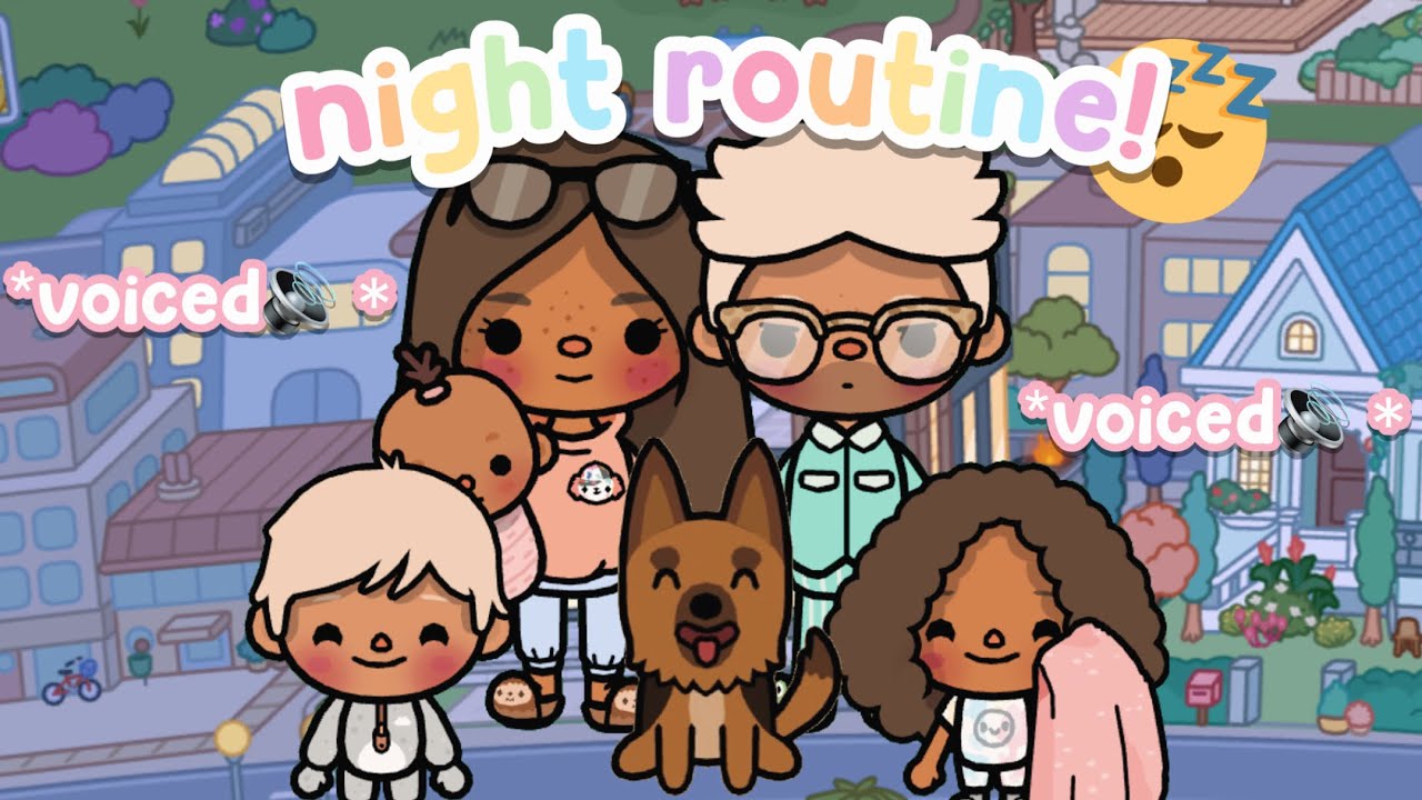 Big Family Night Routine! 🌙 *NEW HOUSE* || voiced 🔊 || Toca Life World 🌎