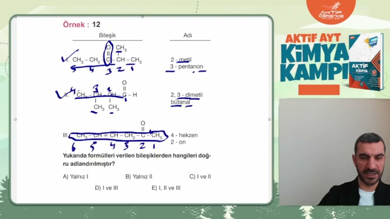 40 Günde AYT Kimya kampı 38. gün Aktif Kimya 11. Ünite Aldehit ve ketonlar