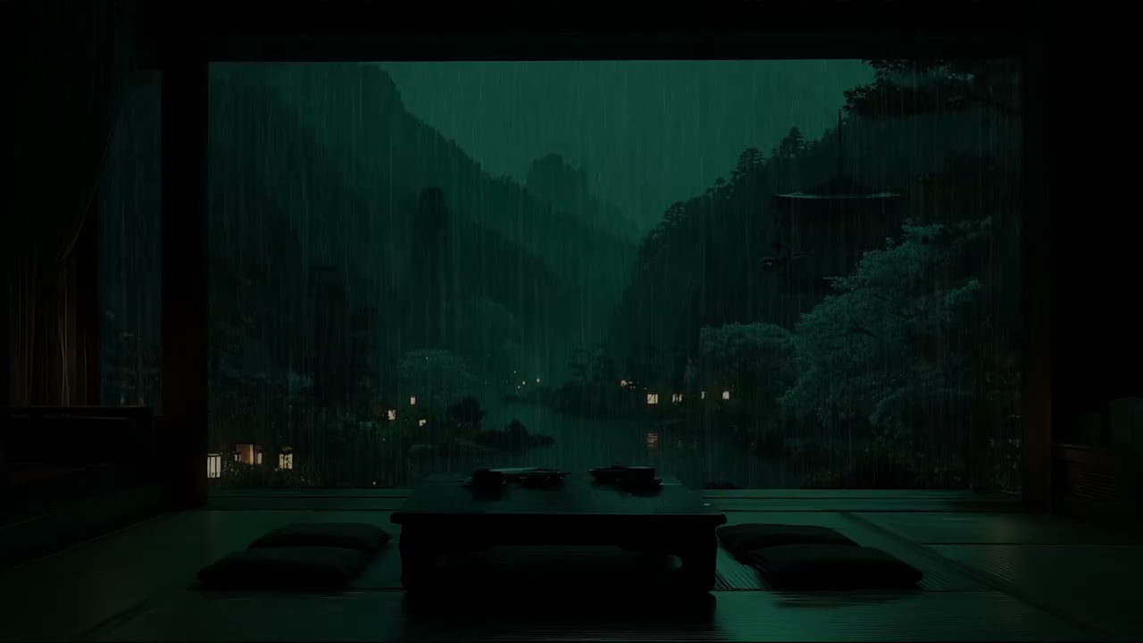Cozy Dark Bedroom Ambience with Rain Hitting the Window for Deep Sleep, Calm, and Inner Peace