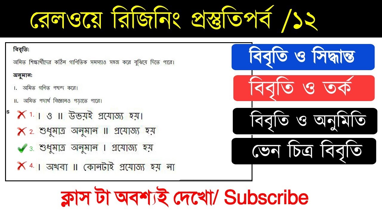 Railway NTPC/Group D| Statement Conclusion| Statement Assumption | Venn Diagram Statement | Part 02