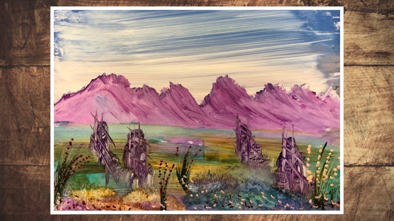 How To Paint  A SIMPLE  Semi-Abstract Landscape / Easy Tissue Painting Technique