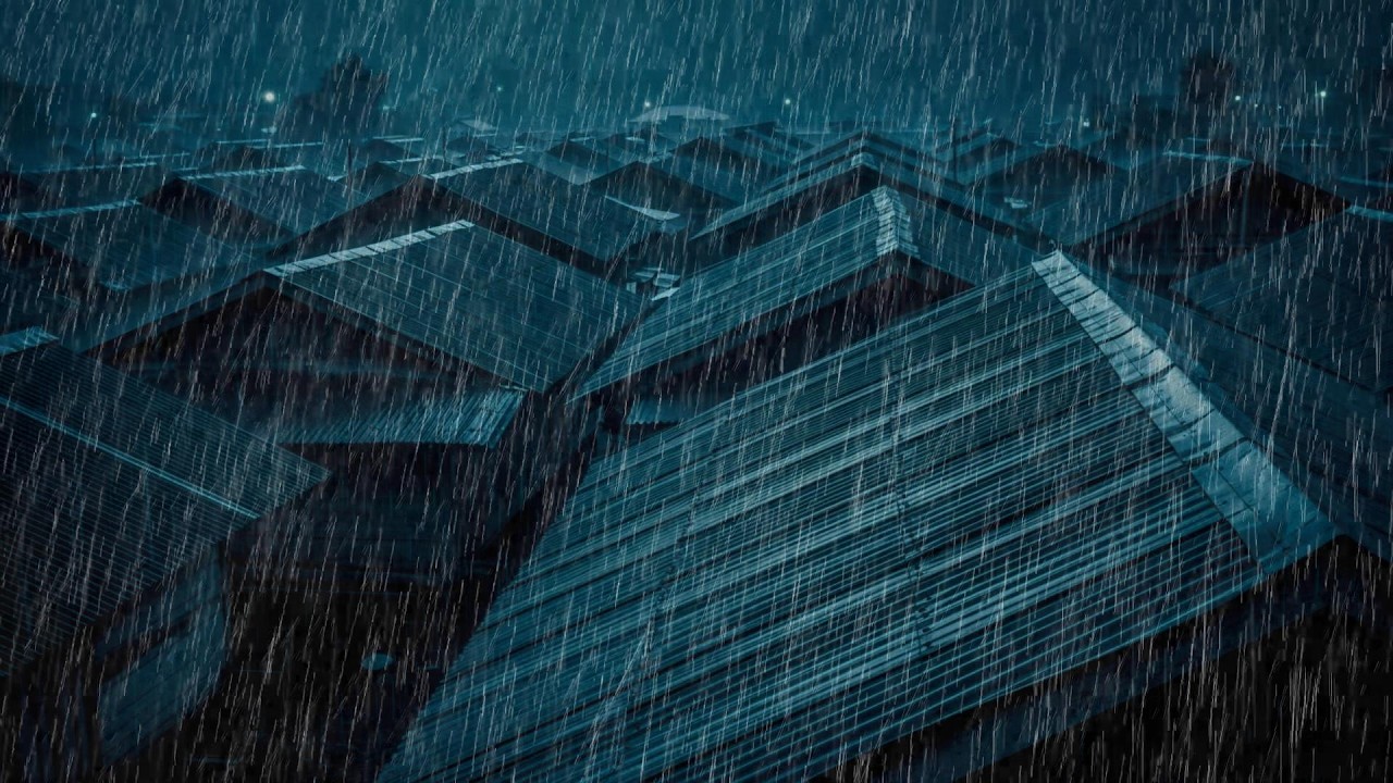 No Ads Rain Sounds for Sleeping - ASMR Intense Storm Rain On Tin Roof for Deep Sleep