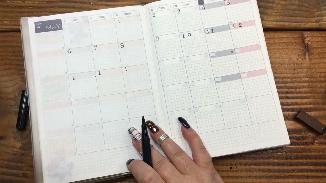 Передатируйте, переработайте мой Hobonichi Cousin A5 2023 года в 2024 году с помощью марок!!