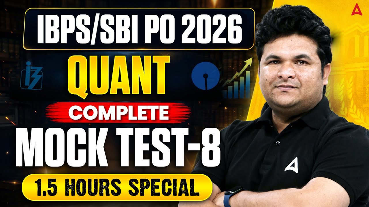 SBI PO & IBPS PO 2026 Quant | Quantitative Aptitude Complete Mock Test 8 | By Shantanu Sir