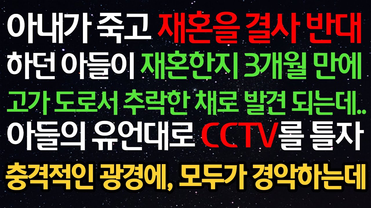 실화사연- 아내가 죽고 재혼을 결사반대 하던 아들이 재혼한지 3개월만에고가도로서 추락한채로 발견되는데..아들의 유언대로 CCTV를 틀자충격적인 광경에, 모두가 경악하는데