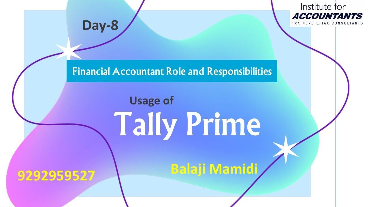 Day-8 Class: Practical usage of #tallyprime  in #accounts #job