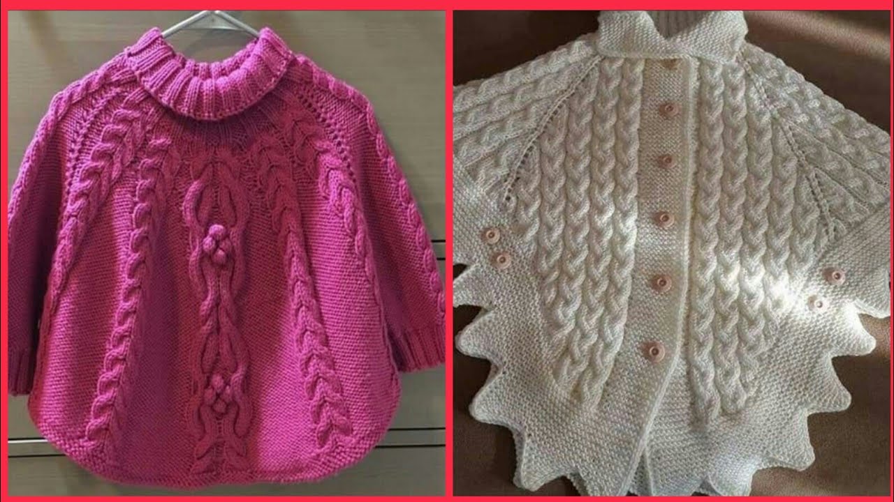 El örgüsü kız çocukları için panço modelleri
