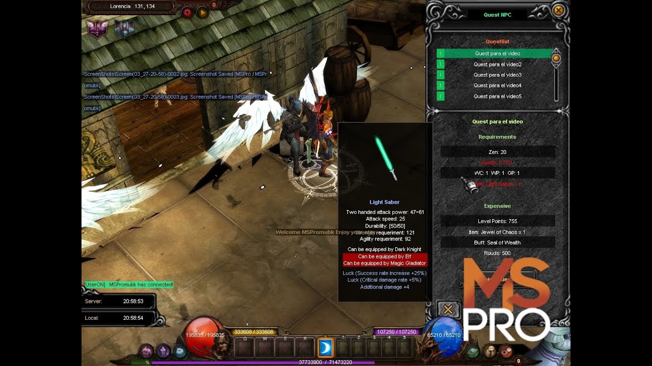 MSPro - Guia QuestSystem (Sistema Exclusivo) - Parte1