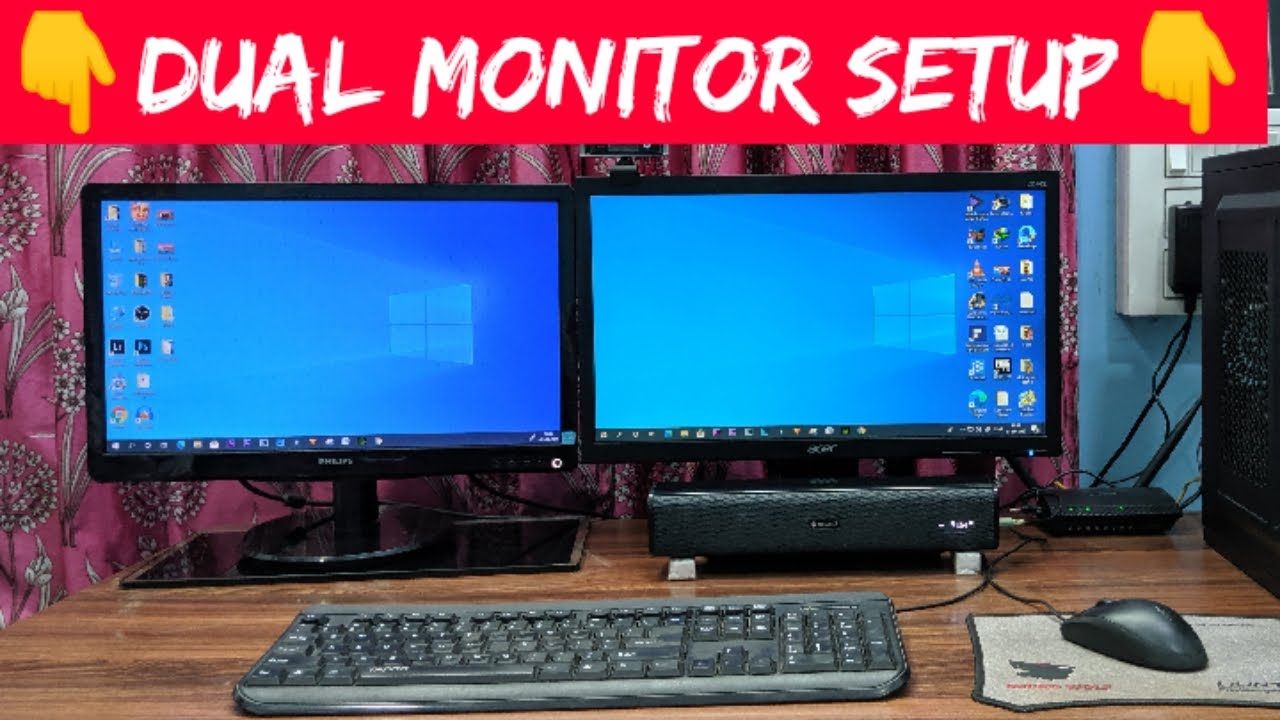 How To Setup Dual Monitor for gaming With VGA & HDMI Cables In Hindi By Tech To Review