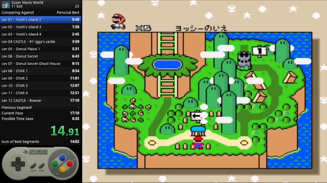 Super Mario World - 11 Exit Speedrun - 16:08