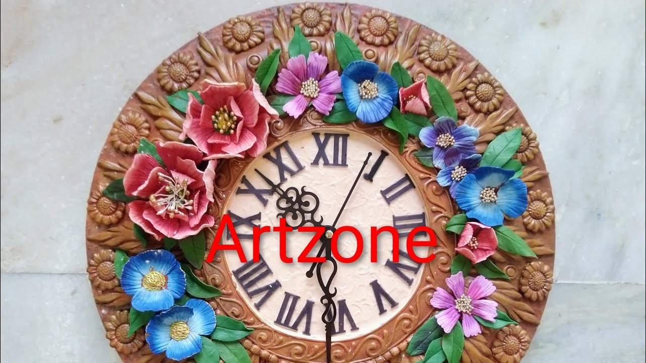 Flower clock making part 4 l how to make clock #diy #muralproject #craft