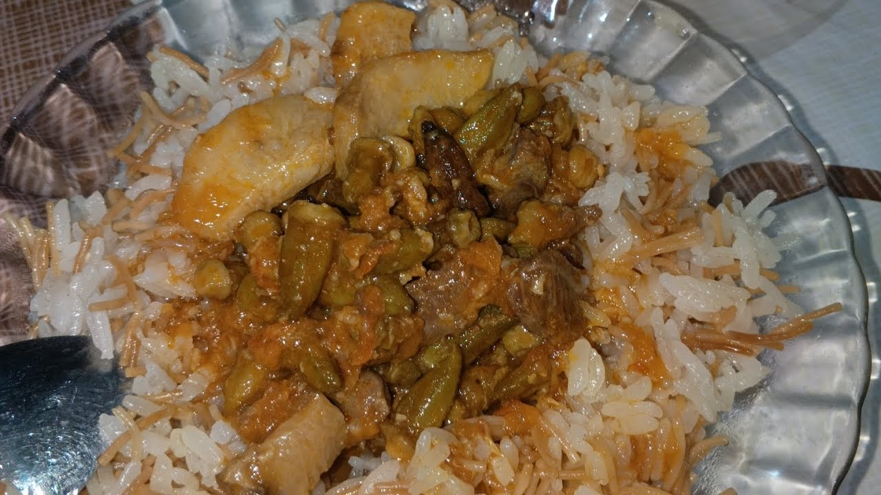 بامية يابسة ورز  على طريقتي بتمنى تعجبكم الوصفة وماتنسو تحطو لايك وتعليق حلو متلكم❤️