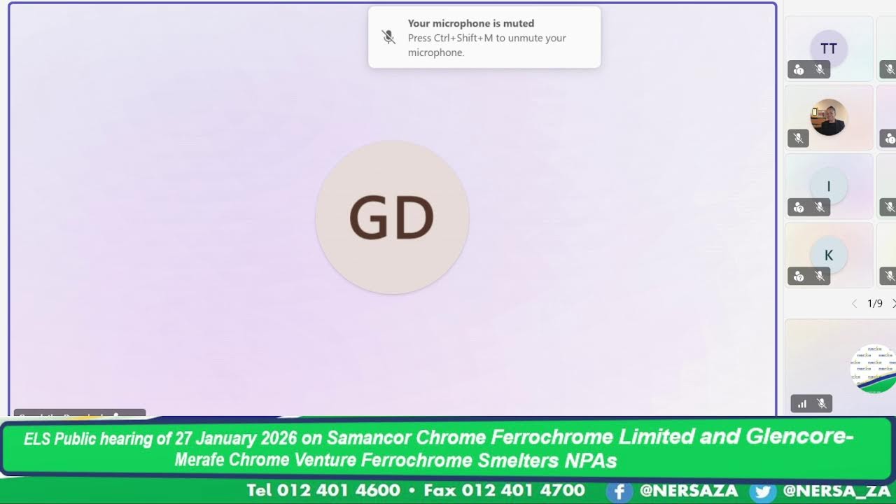 ELS Public hearing of 27 Jan 2026 on Samancor  Ferrochrome Limited and Glencore-Merafe Chrome Ventur