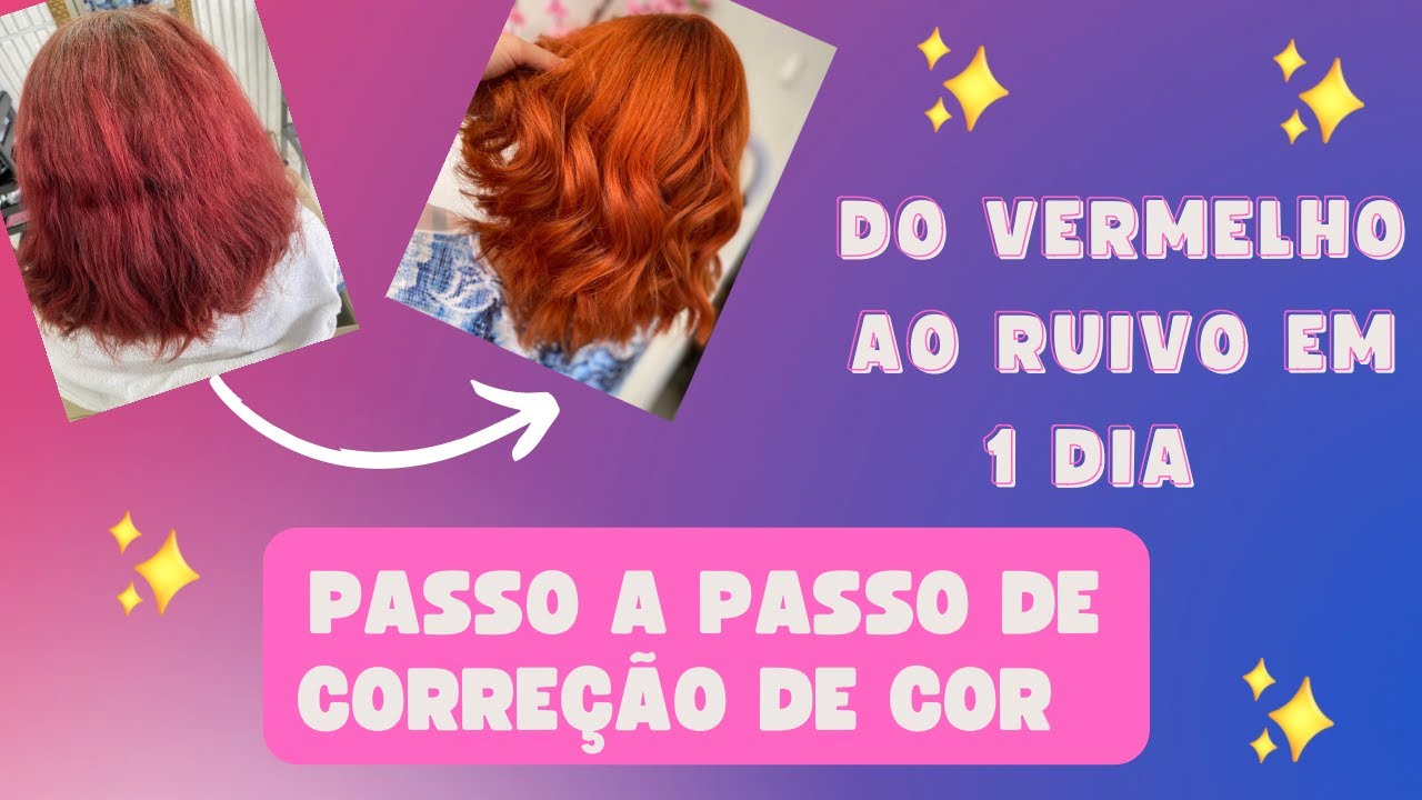 DO VERMELHO AO RUIVO 😱 PASSO A PASSO DE CORREÇÃO DE COR