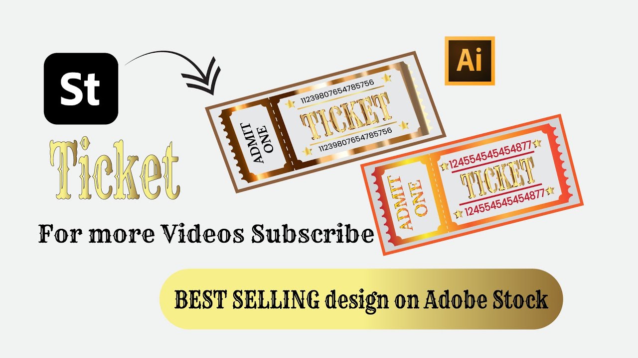 Create a Retro Ticket Design in Adobe Illustrator | Best-Selling Vector for Adobe Stock 2025