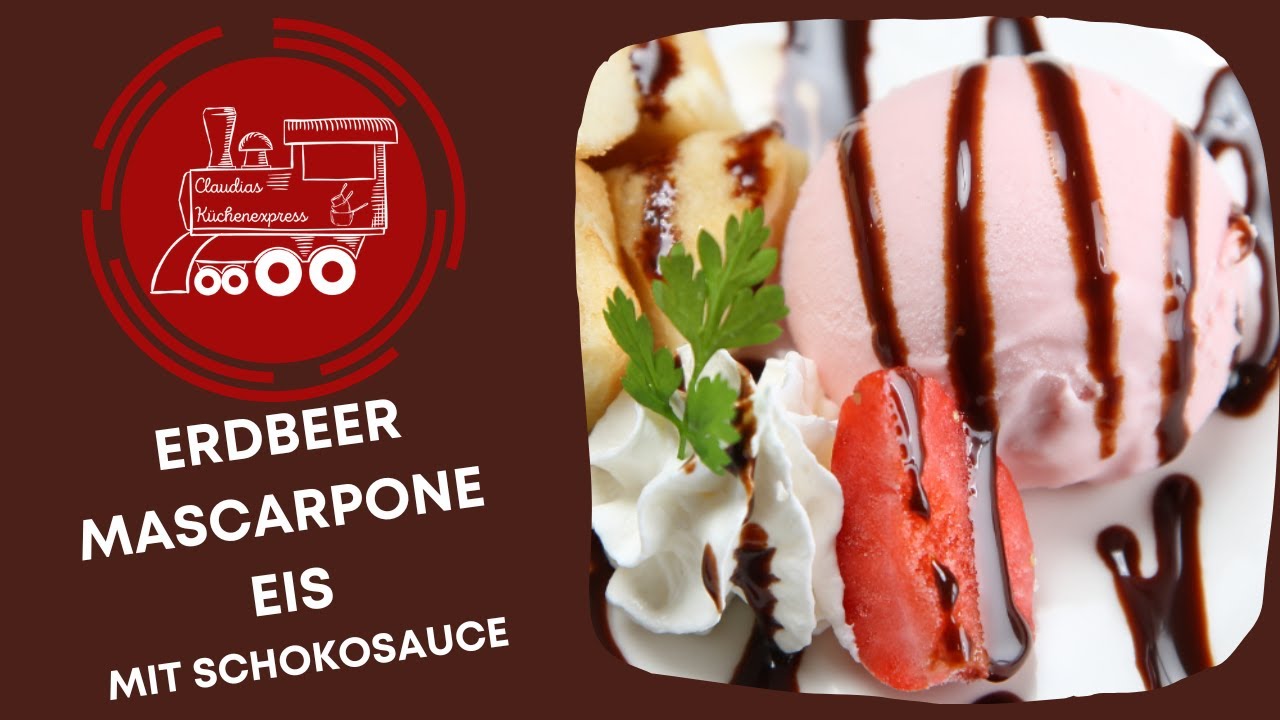 🍓 ERDBEER - MASCARPONE- EIS mit Schokosauce... Thermomix® TM6,TM5, TM31