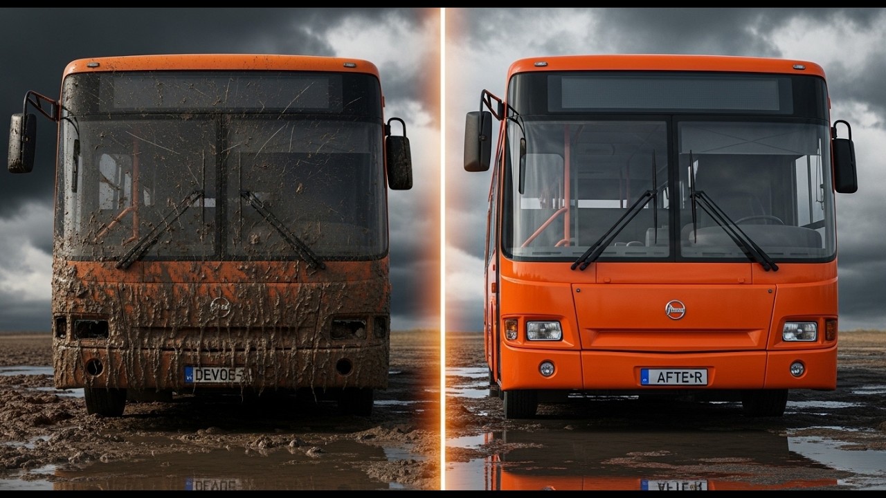 Extreme Muddy Bus Restoration | So Satisfying!