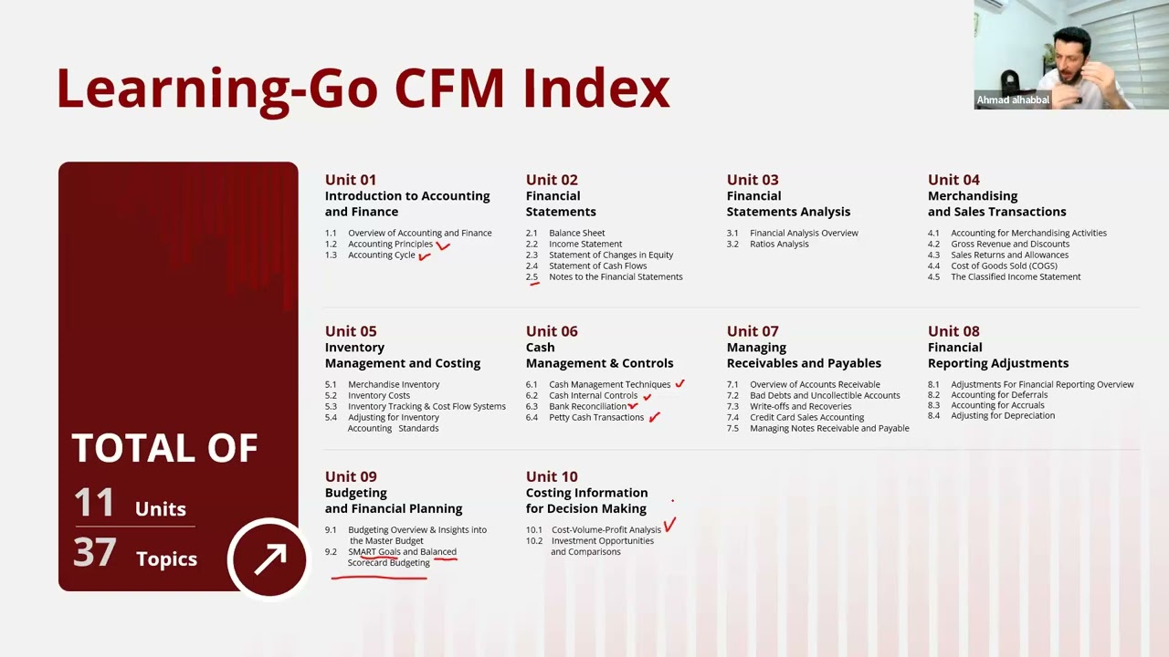 جلسة تعريفية بشهادة المدير المالي المعتمد | CFM
