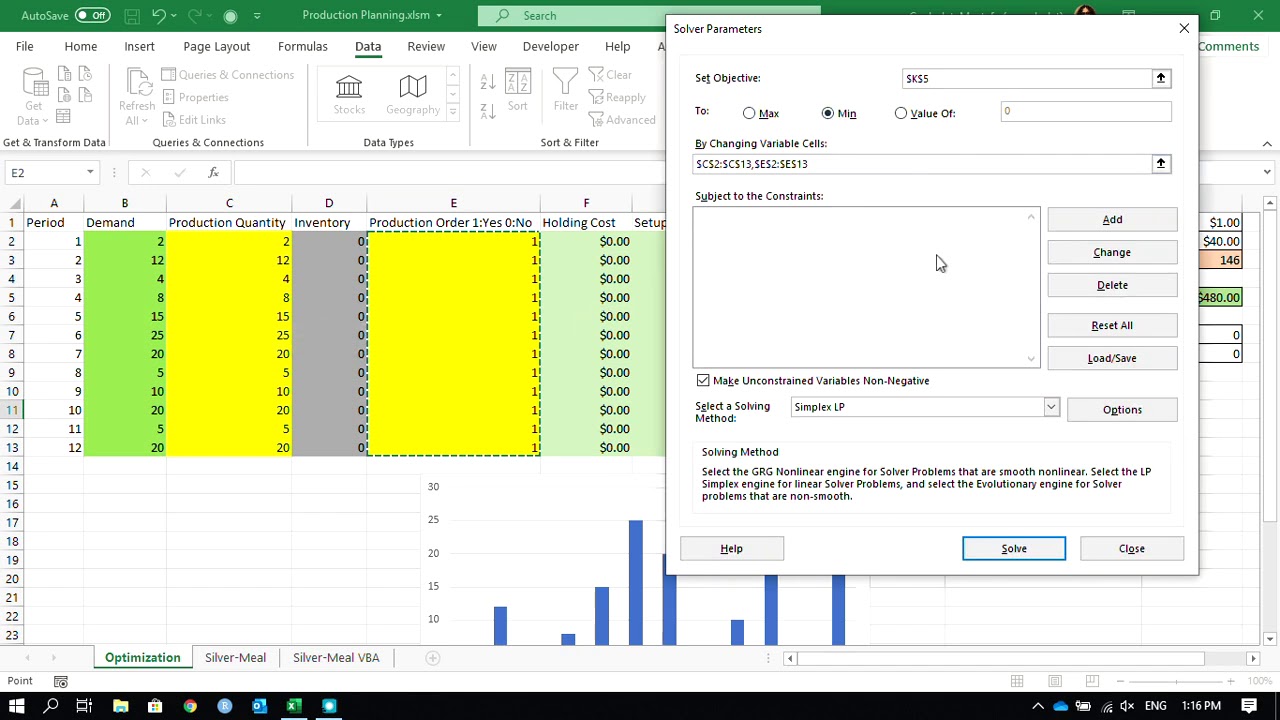 Production Planning and Optimization Video 1: Determining Production Quantities (Lot Sizes).