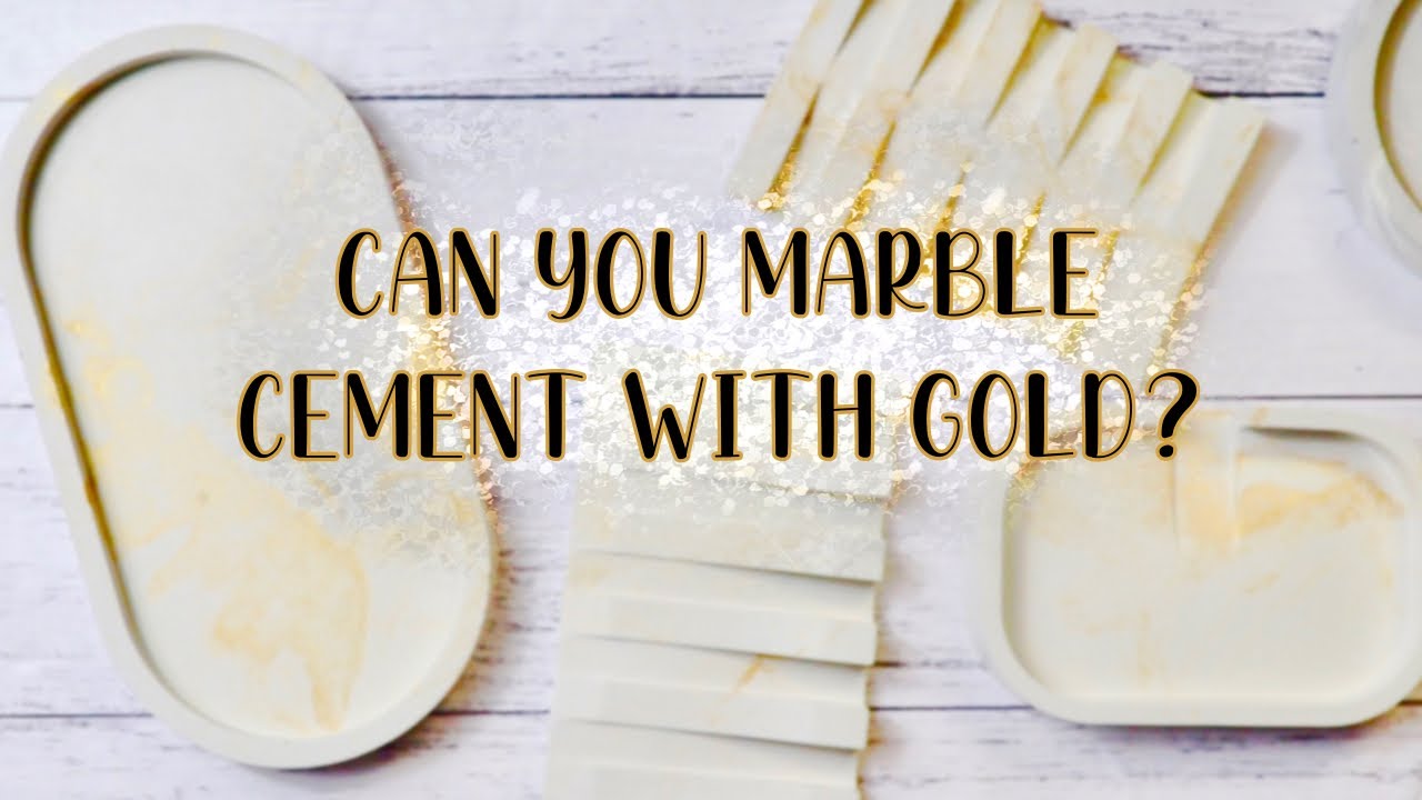 DIY Marble Cement Concrete w/ Gold decor soap molds and tray with Mica Powder and acrylic Paint