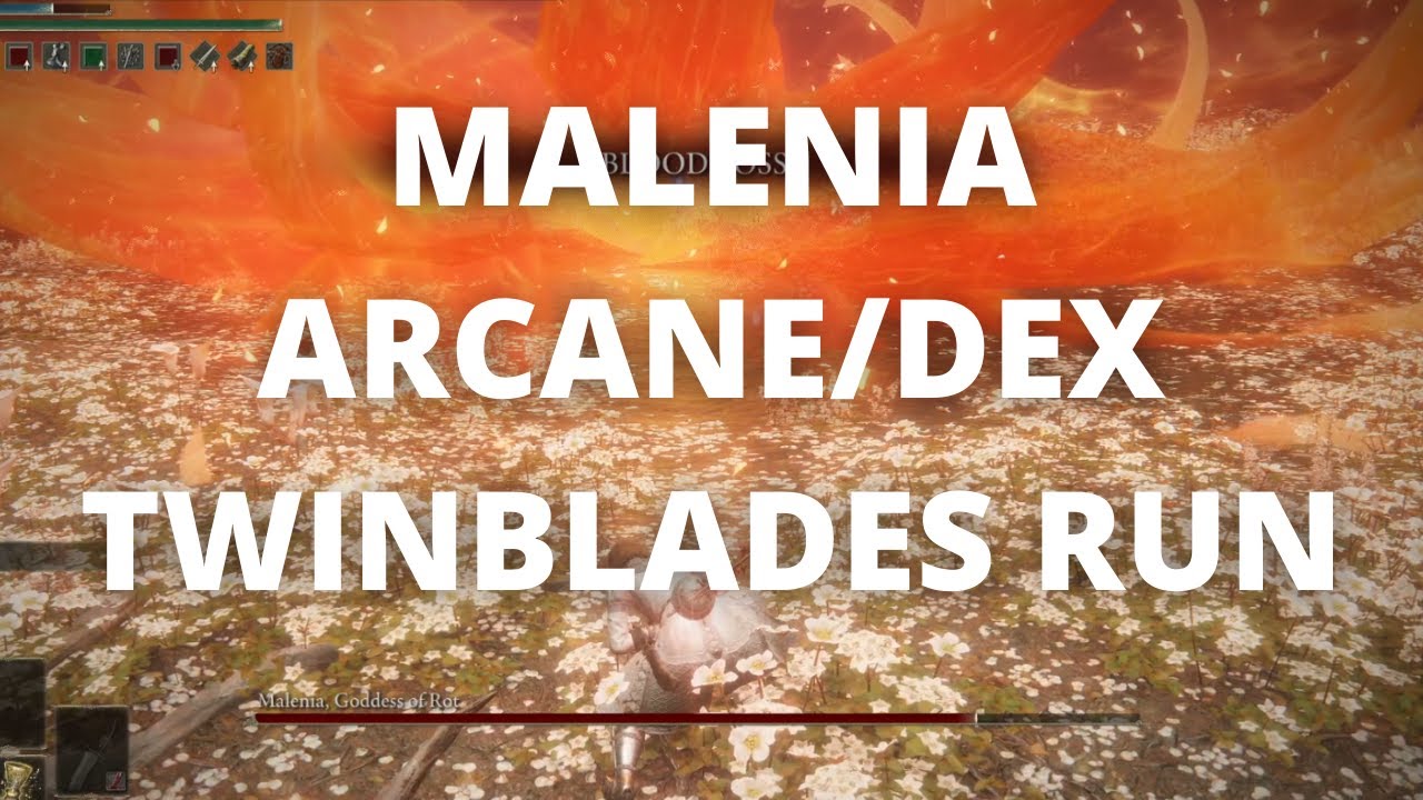 Elden Ring - ARCANE/DEX Twinblades Build Malenia. Blade of Miquella Boss Fight (solo no summon)