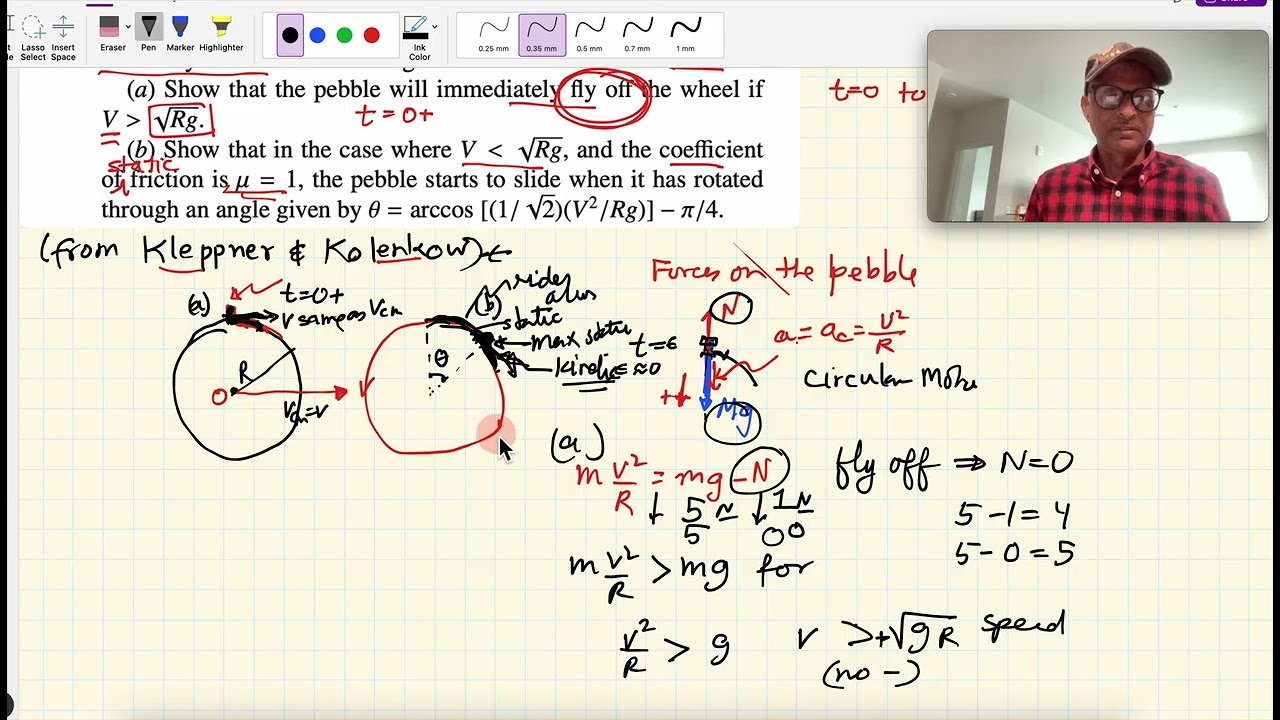 MCAT/JEE: A Pebble Placed Gently on a Uniformly Rolling Wheel