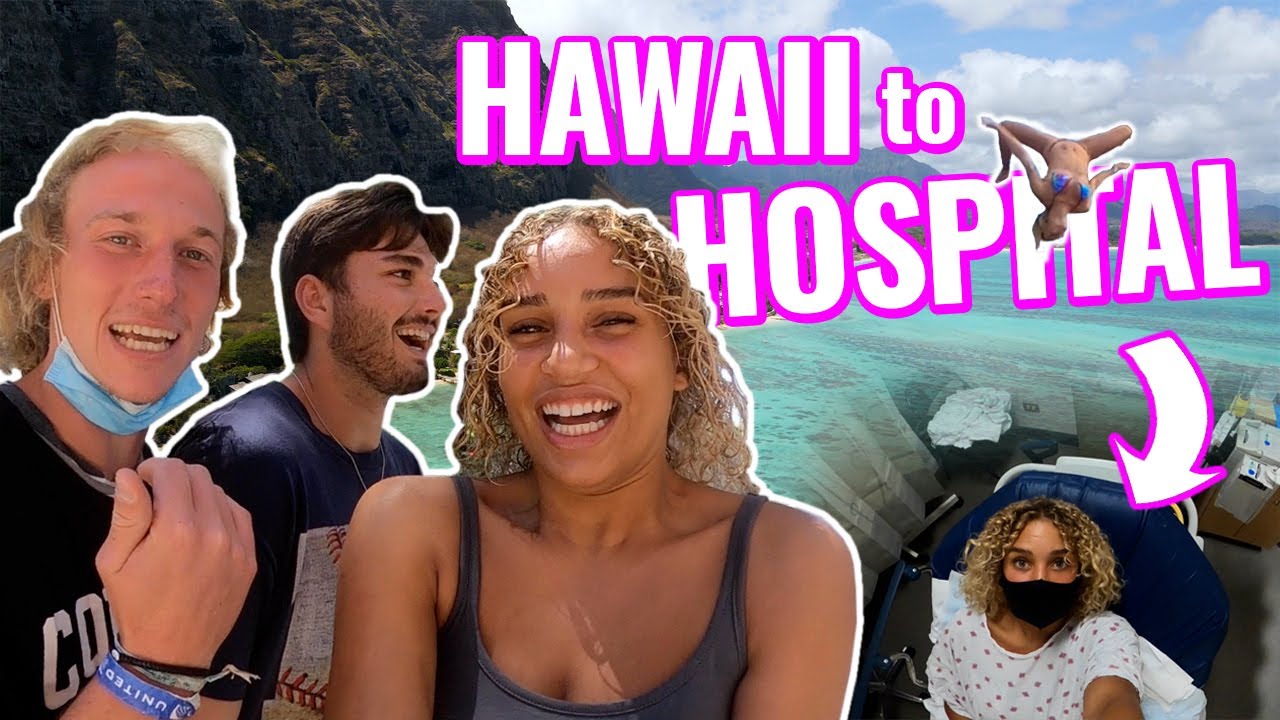 I WENT TO THE HOSPITAL |  Hawaii with the homies cliff jumping & surfing waves