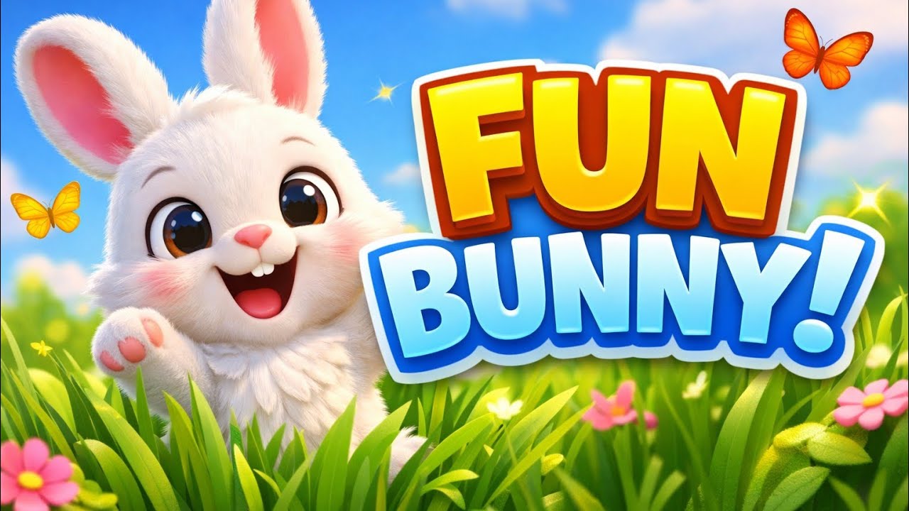 Cute Rabbit Playing in Grass 🐰🌿 | Fun Bunny Song for Kids | Happy Animal Poem