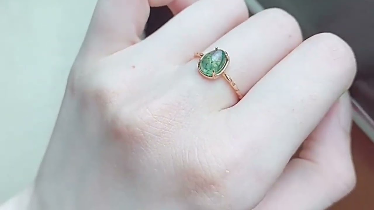 Mermaid&rsquo;s Wish Moss Agate Gemstone Ring &mdash; Mystery of Ancient Life